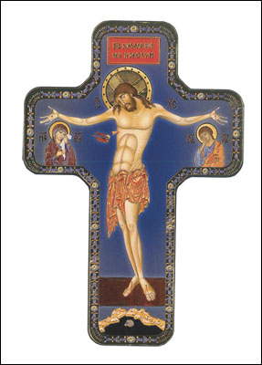 Wood Icon Cross 7 inch/Crucifixion   (12526)