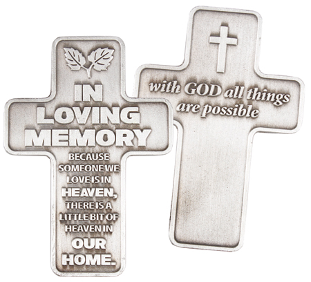 Metal Pocket Message Cross/In Loving Memory   (13610)