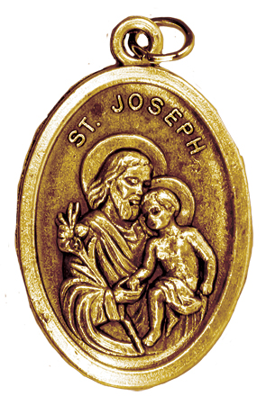 Brass Plated Medal Saint Joseph   (1522/JOS)