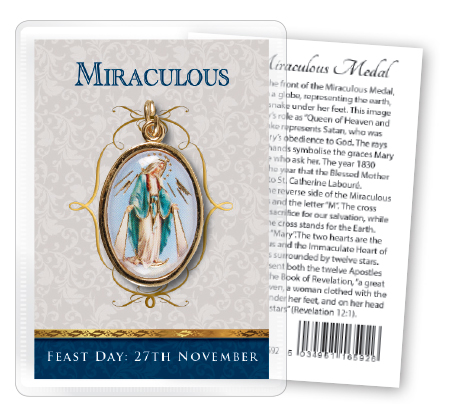 Leaflet/Gilt Medal-Gold Foil/Miraculous   (16592)