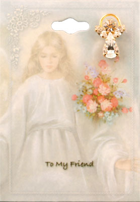 Prayer Card/Angel Pin Brooch/To My Friend   (17363)