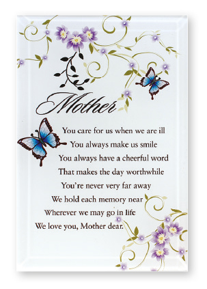 Glass Plaque - Mother   (32370)