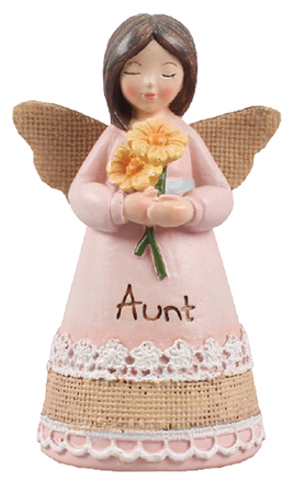 Resin 4 1/4 inch Message Angel/Aunt   (39351)