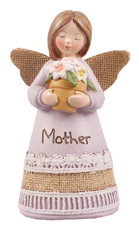 Resin 4 1/4 inch Message Angel/Mother   (39355)