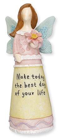 Resin 6 1/2 inch Message Angel/Best day...   (3940)