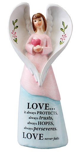 Resin 5 inch Message Angel/Love Always Protects  (39645)