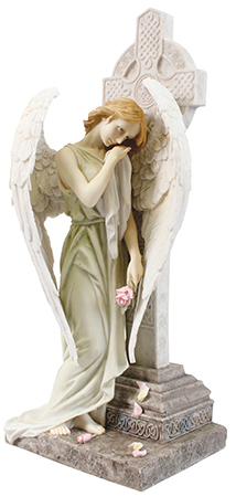 Veronese Resin Statue 12 inch Angel/Cross   (52740)