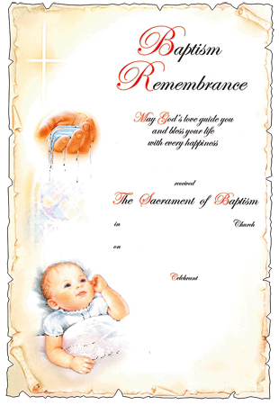 Baptismal Certificate For Baby Boy   (5806)