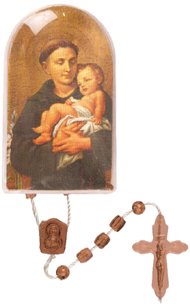 Plastic Corded Rosary - St.Anthony   (5960)