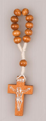 Finger Rosary/Wood Beads/Natural   (6009)