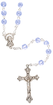 Glass Rosary/6 mm Bead/Light Blue   (6163/BLUE)