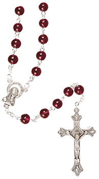 Glass Rosary/6 mm Bead/Ruby   (6163/RUBY)