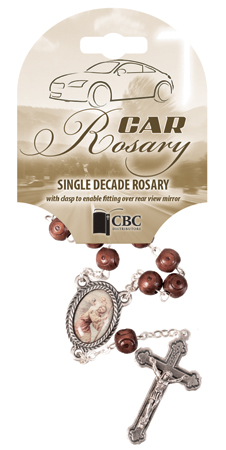 Car Rosary- Single Decade/Wood Brown   (63902)
