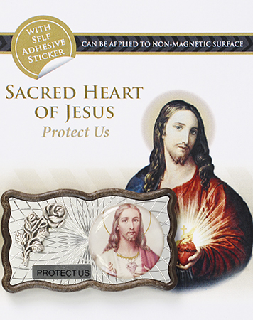 Car Plaque-Sacred Heart/Singly Carded   (72119)