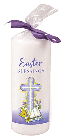 Candle  6 inch with Purple Ribbon/Easter   (86506)