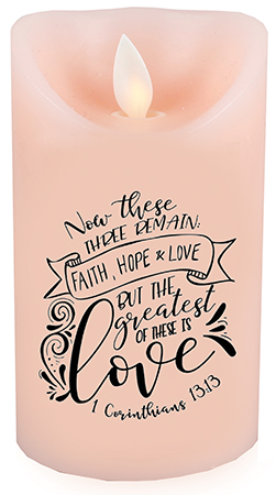 LED Candle/Scented Wax/Timer/Faith Hope Love  (86622)