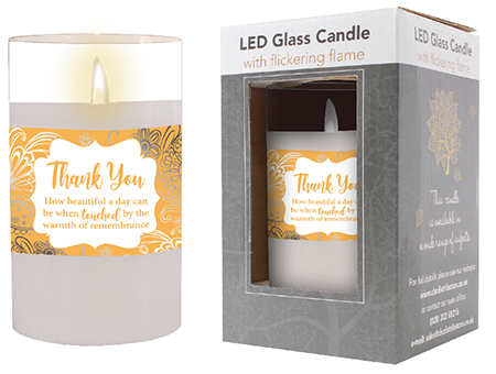 LED Candle/Glass Jar/Timer/Thank You  (86726)