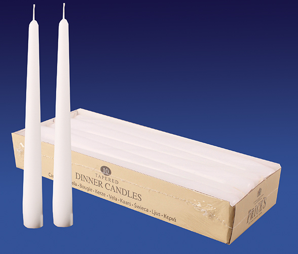 Dinner Candle/White 9 1/2 inch/Box of 10   (8706/SPECIAL)
