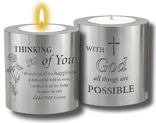 Resin Candle Holder & Candle/Thinking of You  (87711)