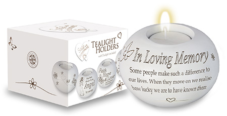 Resin Candle Holder & Candle/Loving Memory   (87808)