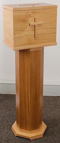 Wood Collection Box on Wood Stand   (88606)