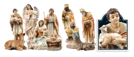 Nativity Set/Resin/Coloured/11 Figures 6 inch   (89327)