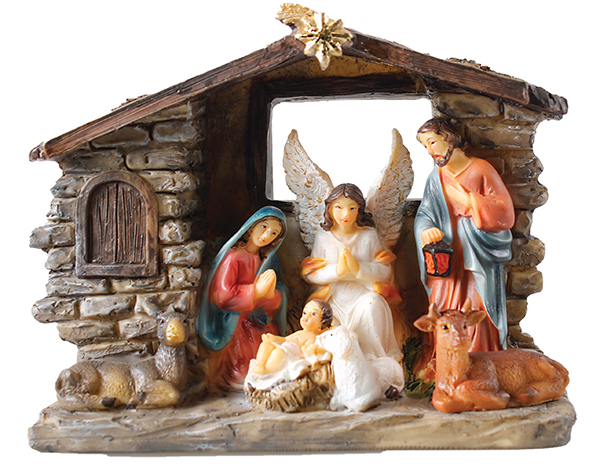 Resin Nativity/Holy Family/Coloured - 6 inch  (89550)
