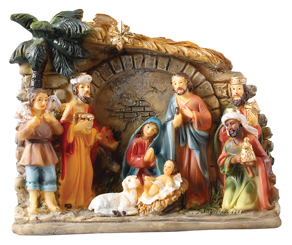 Resin Nativity/Holy Family/Coloured - 5 inch  (89552)