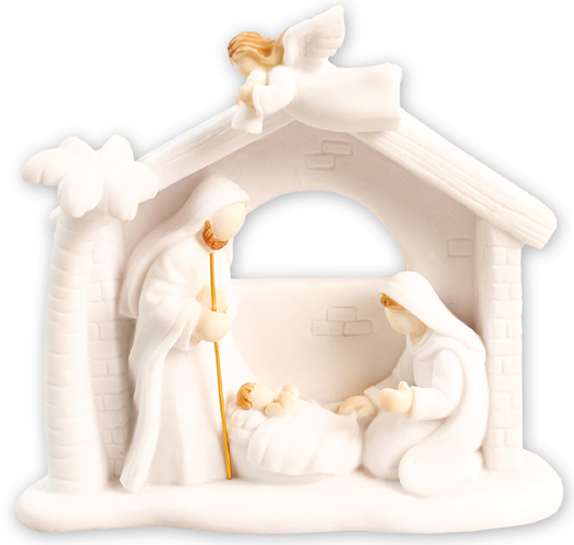 Nativity Set/Resin/White Finish - 12 inch  (89712)