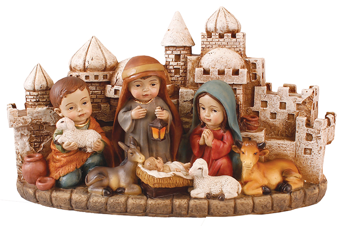 Resin Children's Nativity Set/4 inch/7 Figures   (89914)