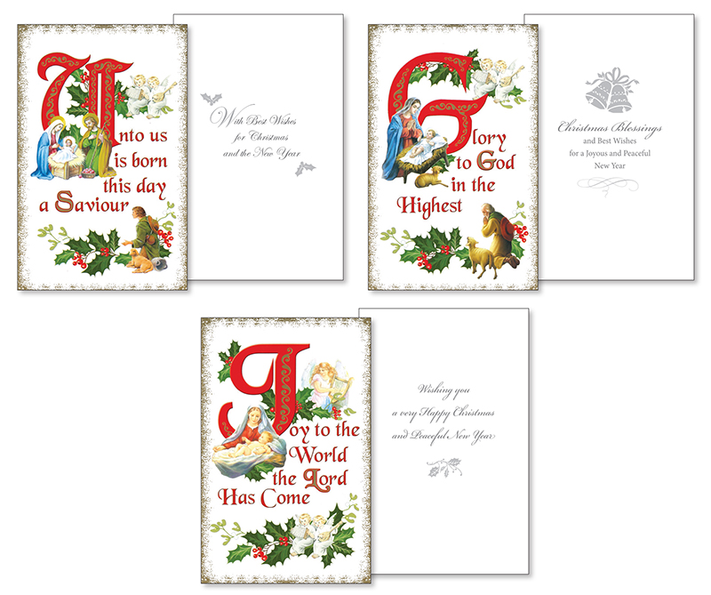 Christmas Card Packet/10 in/3 Designs   (97133)