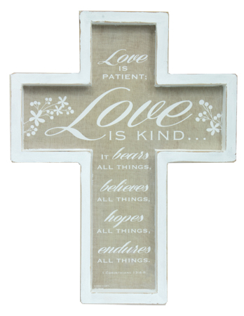 Wood Cross/Love is Patient...   (AG57737)