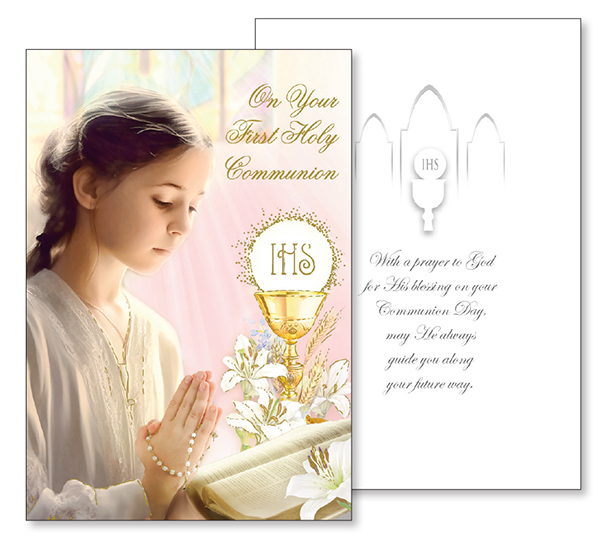 Communion Girl Card   (C27118)