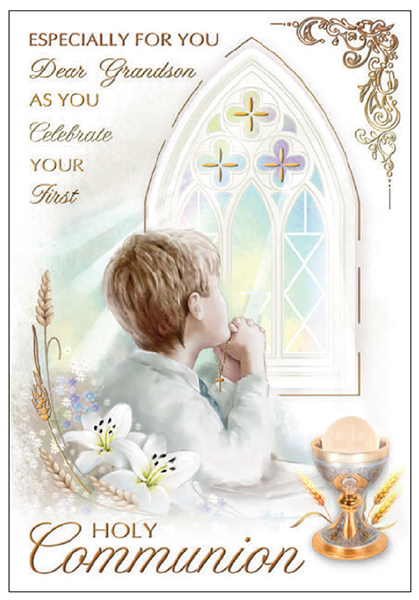Communion Card/Boy/Grandson   (C27320)