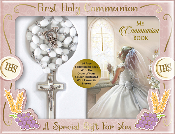 Communion Plastic Rosary/Girl Prayer Book   (C6040)