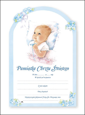 Baptismal Certificate/Boy/Polish Wording   (POL/7)