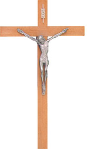 Wood Hanging Crucifix 14-1/2 inch   (1056)