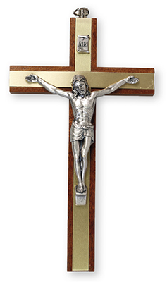 Mahogany Wood Crucifix 6 inch   (10580)