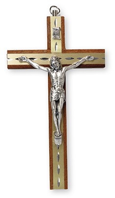 Mahogany Wood Crucifix 6 inch   (10581)