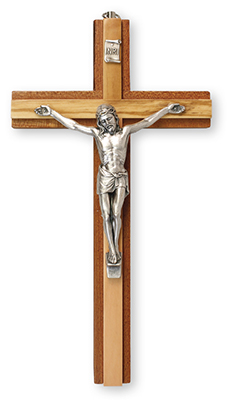 Mahogany Wood Crucifix 6 inch   (10594)