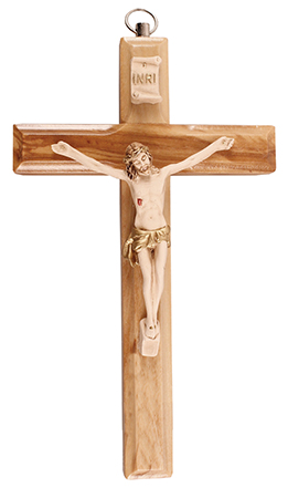 Olive Wood Crucifix/5  inch/Resin Corpus   (10650)