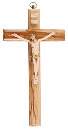 Olive Wood Crucifix/6 3/4  inch/Resin Corpus   (10651)