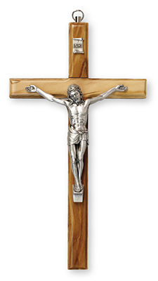 Olive Wood Crucifix 6 1/4 inch/Metal Corpus   (10654)