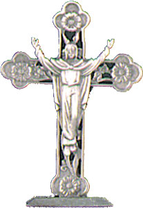 Metal Standing Crucifix 3 1/2 inch   (1120)