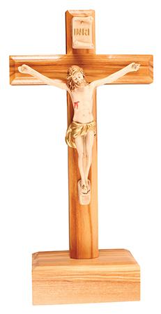 Olive Wood Standing Crucifix/6 inch   (11650)