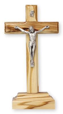 Olive Wood Standing Crucifix 5 1/2 inch   (11653)