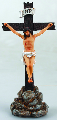 Florentine Resin Standing Crucifix  5 inch   (11820)