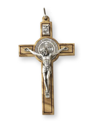 Benedict Crucifix/Olive Wood - 3 inch   (1233)