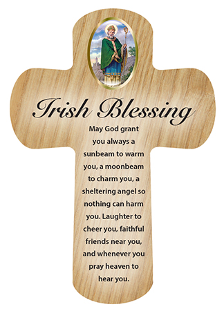 Wood Pocket Cross 3 1/4 inch/Irish Blessing   (12442)