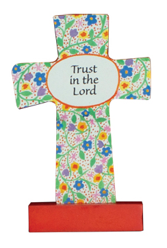 Wood Message Cross 3 1/2 inch/Trust in the Lord   (12543)